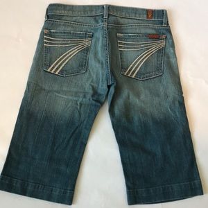 EUC 7FAM dojo denim shorts embroidered seven 28